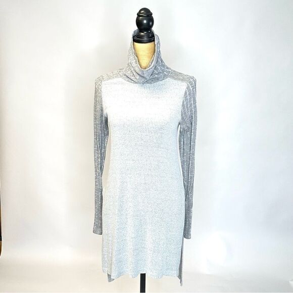 Anthropologie Grey Cowl Neck Knit Tunic, Size S - Picture 1 of 11